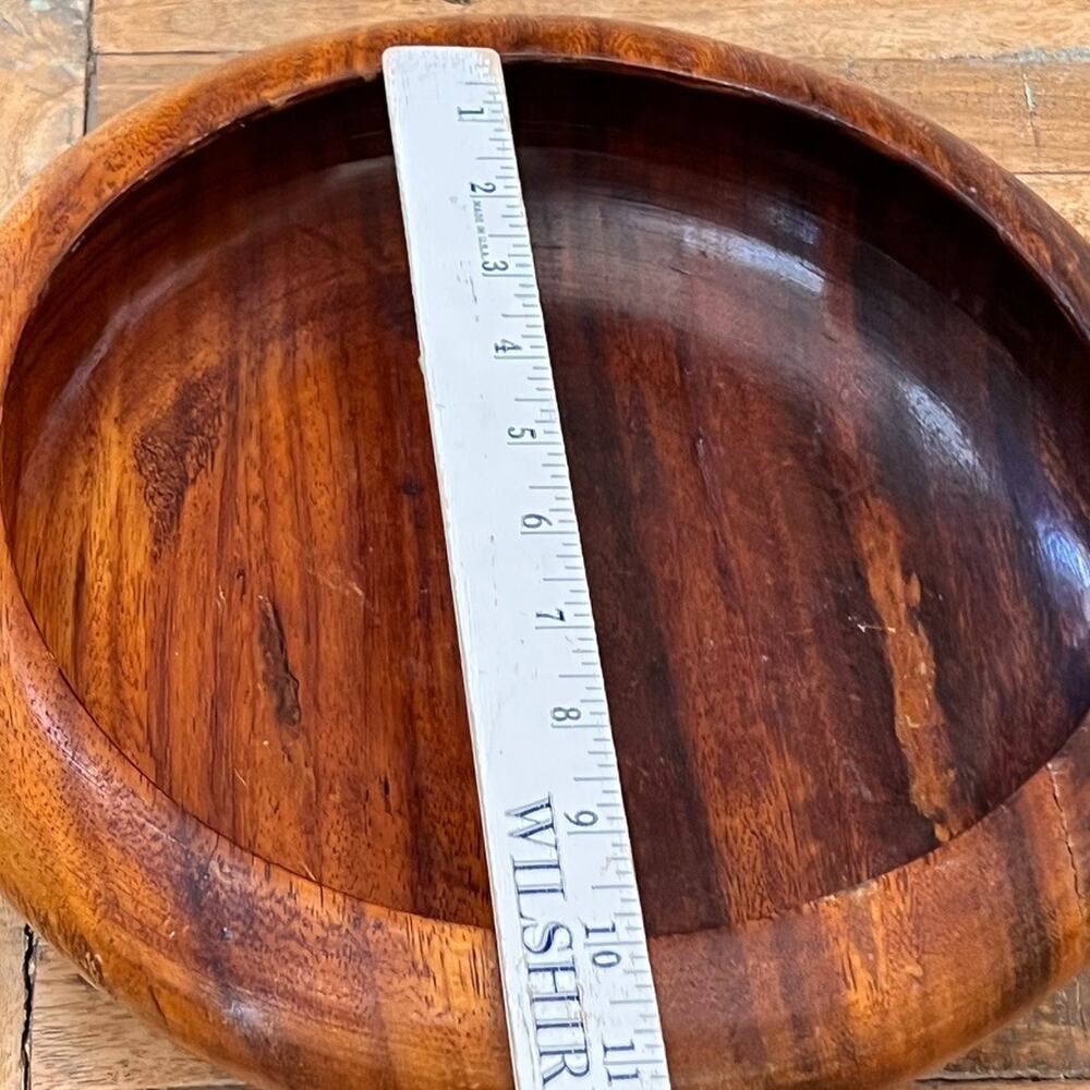 Vintage Solid Wood Bowl 10" MCM Modern - Picture 8 of 12